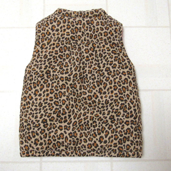 Carter's 6X Girls Leopard Snap Vest Fleece Lined - Picture 3 of 5